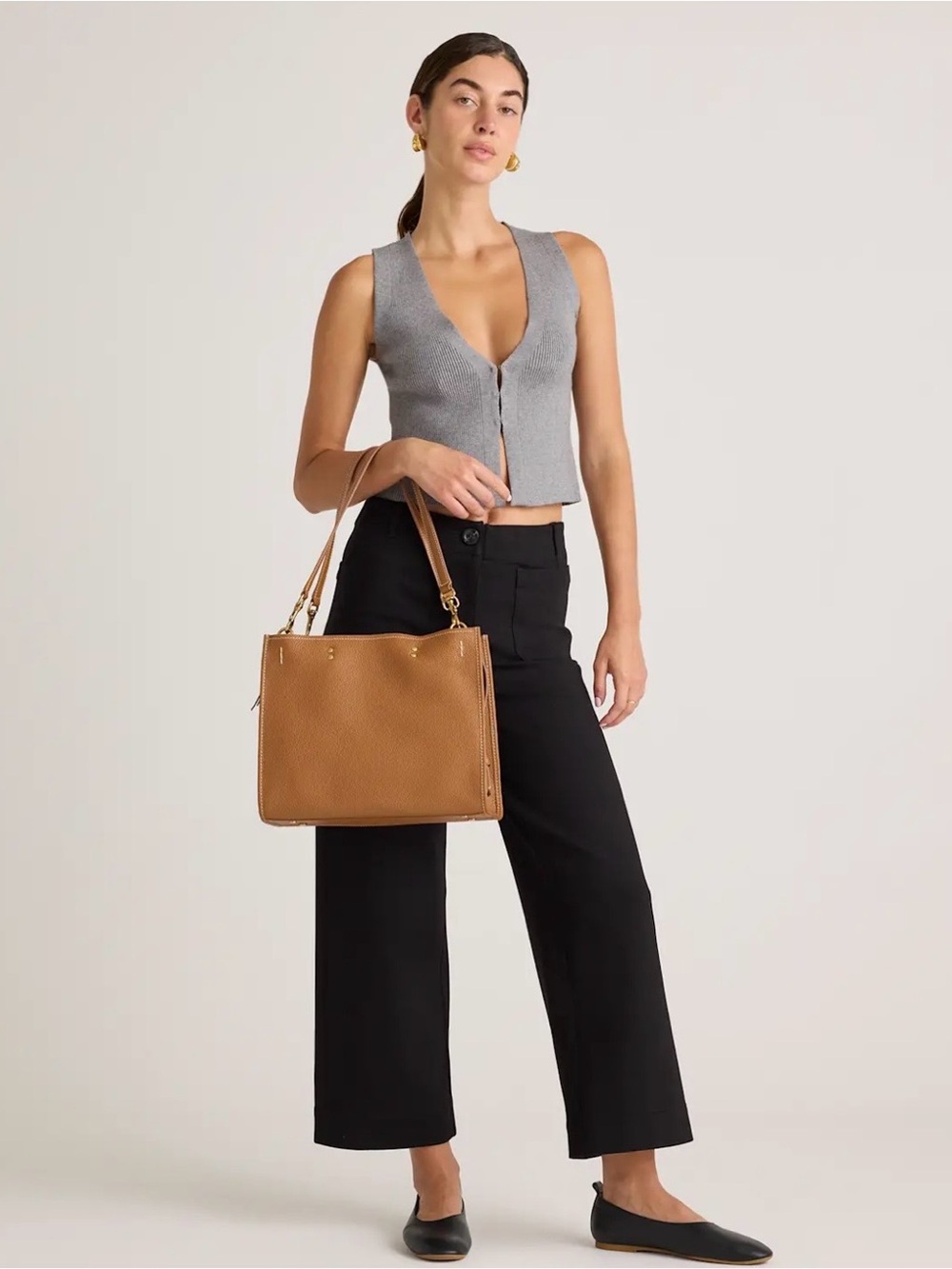 QUINCE Italian Leather Medium Convertible bag - Picture 3 of 13